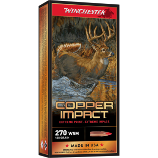Winchester Copper Impact Rifle Ammo 270 WSM 130 gr. Copper Impact LF 20 rd.