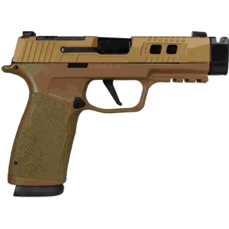 Sig Sauer P365 Two-Tone Brown/Black XMACRO TACOPS Handgun 9mm Luger 17rd Magazines(4) 4.2" Compensated Barrel