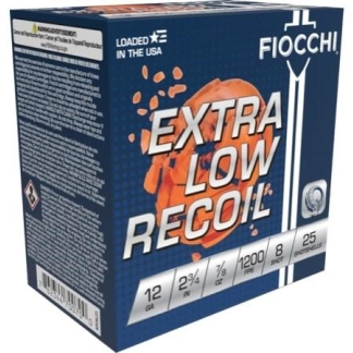 Fiocchi Exacta Trainer Shotgun Loads 12 ga. 2.75 in. 7/8 oz. 1200 FPS 8 Shot 25 rd.