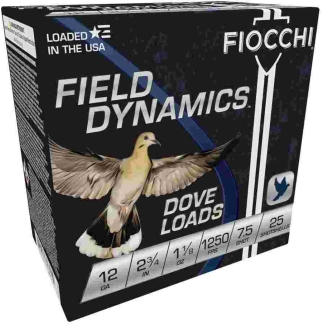Fiocchi Dove & Target Loads 12 ga. 2.75 in. 1 1/8 oz. 7.5 Shot 25 rd.