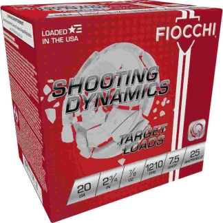 Fiocchi Shooting Dynamics Shotgun Loads 20 ga. 2.75 in. 7/8 oz. 1210 FPS 7.5 Shot 25 rd.