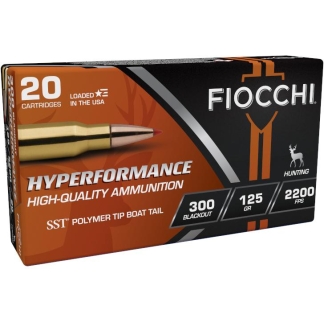 Fiocchi Hyperformance Hunt SST Rifle Ammunition .300 Blackout 125gr PT 2200 fps 25/ct