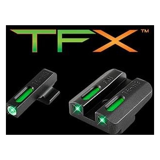 Truglo TFX Tritium/Fiber Optic Day/Night Sights Fits FNH FNP-45 FNX-45 - White Outline Front/Rear Green