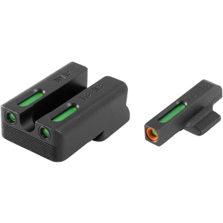 Truglo TFX Pro Tritium/Fiber-Optic Day/Night Sights Fit Novak LoMount cut .270 front / .450 rear - Orange Outline Front/Rear Green