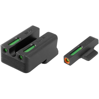 Truglo TFX Pro Tritium/Fiber-Optic Day/Night Sights Fit Novak LoMount cut .260 front / .500 rear - Orange Outline Front/Rear Green