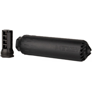 HUXWRX FLOW 762 Ti suppressor with 5/8-24 muzzle brake, Grade 5 titanium, matte black finish