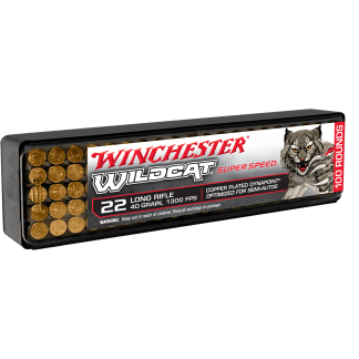 Winchester Wildcat Rimfire Ammo 22 LR. 40 gr. Dynapoint Super Speed 100 rd.