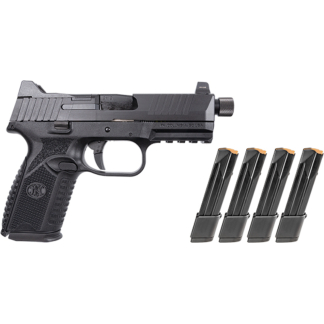 FN 509M Tactical Bundle Handgun 9mm Luger 15rd (1) & 24rd (4) Magazines 4.5" Threaded Barrel Black Optics Ready