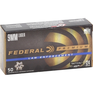 FEDERAL PREM 9MM 124GR HST JHP 50RD BX 1000RD CASE