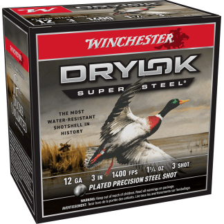 WINCHESTER DRYLOK SUPER STEEL 12 GA 3" #3  1-1/4 OZ 25 RD/BX 10 BX/CS