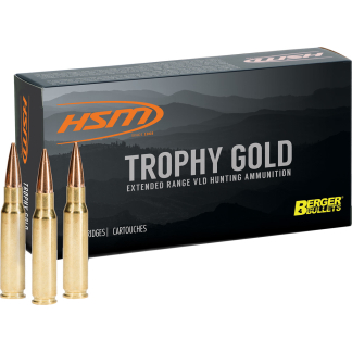 HSM Trophy Gold Rifle Ammunition 6mm Remington Berger 87 gr. 20 rd.