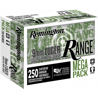 Remington Range Pistol Ammo 9mm 115 gr. FMJ 250 rd.