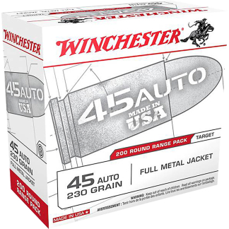 Winchester USA Pistol Ammo 45 ACP 230 gr. FMJ 200 rd.