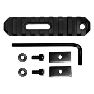 GROVTEC RAIL SECTION STOCK AR - 3.8" 9 SLOT ALUMINUM BLACK