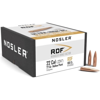 Nosler RDF Match Rifle Bullets .22 cal .224" 77 gr HPBT 100/ct