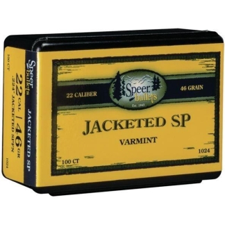 Speer Varmint Soft Point Rifle Bullets .224 cal .224" 40 gr JSP 100/ct