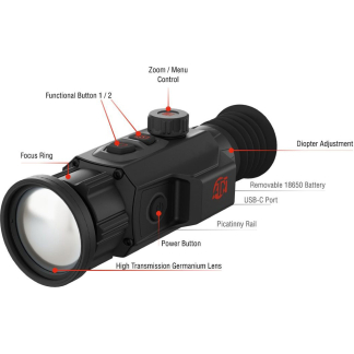 ATN ThOR 6 Mini 384 Thermal Scope 2.5-20x, 384X288Sensor Black w/Wi-Fi & Recording