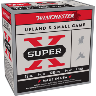 WINCHESTER SUPER-X 12GA 2.75" - 1-1/8OZ #4 1255FPS 250RD CASE