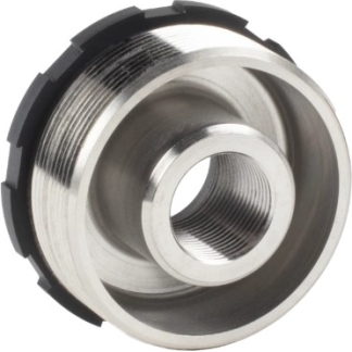 Gemtech DT adapter hub converts 1.375x24 to 5/8x24 threads, black finish