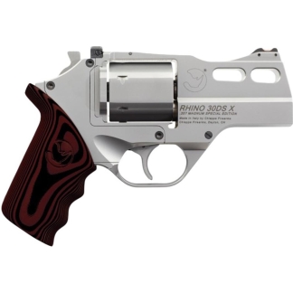 Chiappa Rhino 30DS Handgun .357 Mag 6rd Capacity 3" Barrel Stainless Red with 3 Moon Clips