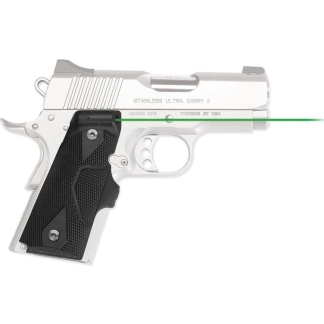 Crimson Trace LG-404G Front Activation Green Handgun Lasergrips for 1911 Compact Black