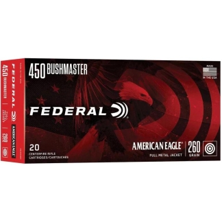 Federal American Eagle Rifle Ammunition .450 Bushmaster 260gr FMJ 2040 fps 20/ct