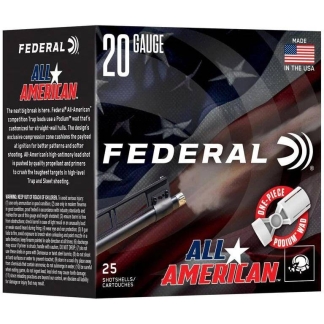 Federal All American Shotshells 20ga 2-3/4" 7/8oz 1200 fps #7.5 25/ct