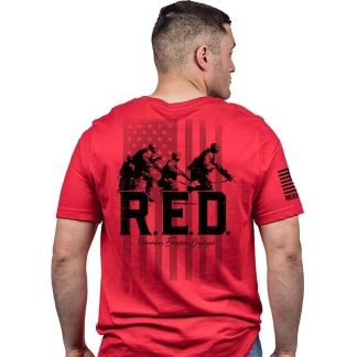 Nine Line Remember Everyone Deployed Short Sleeve Shirt Red XL