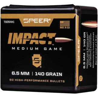Speer Impact Medium Game Rifle Bullets 6.5mm 140gr TIPPED PLATED CB 50/rd
