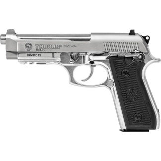 Taurus 92 Handgun 9mm Luger 17rd Magazine 5" Barrel High polish Stainless Slide/ Black Grip