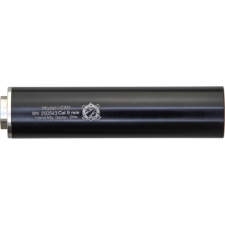 INLAND I-CAN 6" Aluminum Black Type III Anodized Black 9mm Suppressor, 1/2x28 direct thread base