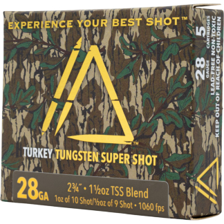 Apex Turkey TSS Greenleaf Shotgun Ammo 28 ga. 2.75 in. 1-1/2 oz. #9/10 Shot 5 rd.