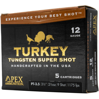 Apex Turkey TSS Shotgun Ammo 12 ga. 3.5 in. 2-1/2oz #9 shot 5 rd