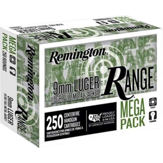 REMINGTON RANGE 9MM 115GR FMJ MP 250RD/BX 4BX/CS