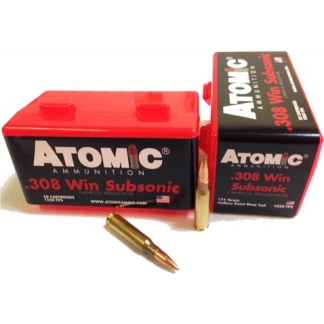 ATOMIC 308 WIN 175GR SUBSONIC - BTHP 50RD 10BX/CS