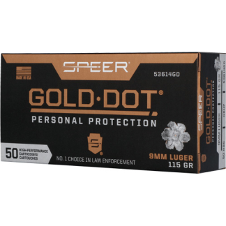 SPEER GOLD DOT 9MM LUGER - 115GR GDHP 50RD 10BX/CS