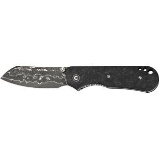 CIVIVI KNIFE CRABBY 2.7" - SHREDDED CARBON FIBER DAMASCUS