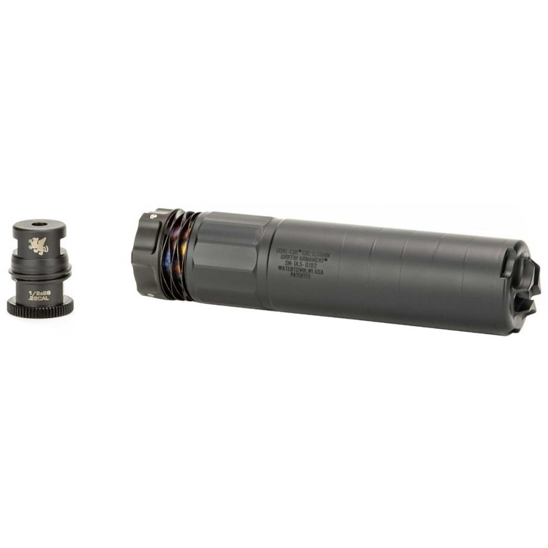 NFAGRIGADL762-W_1 | ATFirearms Griffin Armament Dual-Lok 7 suppressor 7 in 1.5 in black