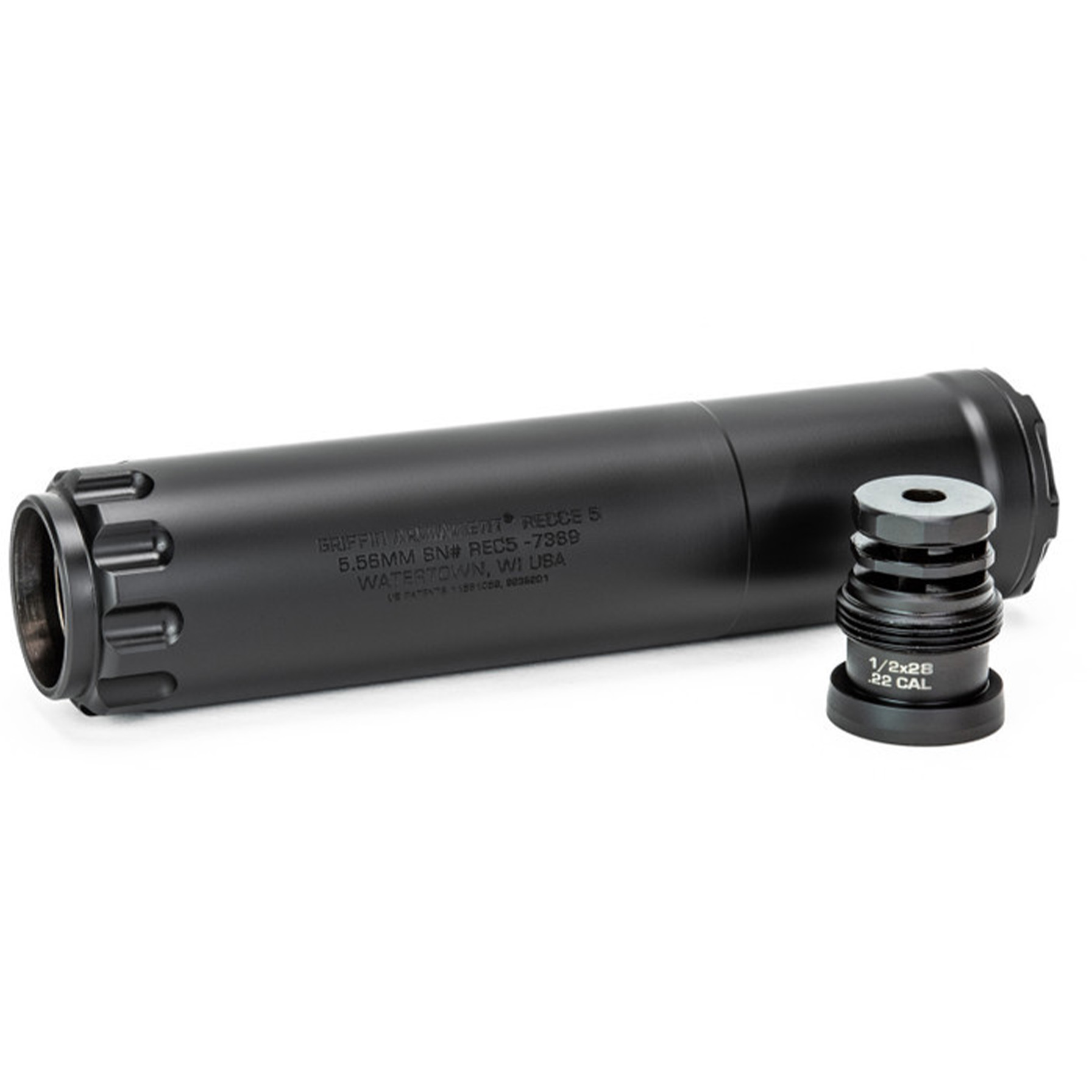 NFAGRIGAREC5-W_1 | ATFirearms Griffin Armament Recce 5 suppressor black 6.2 inch 1.47 inch diameter