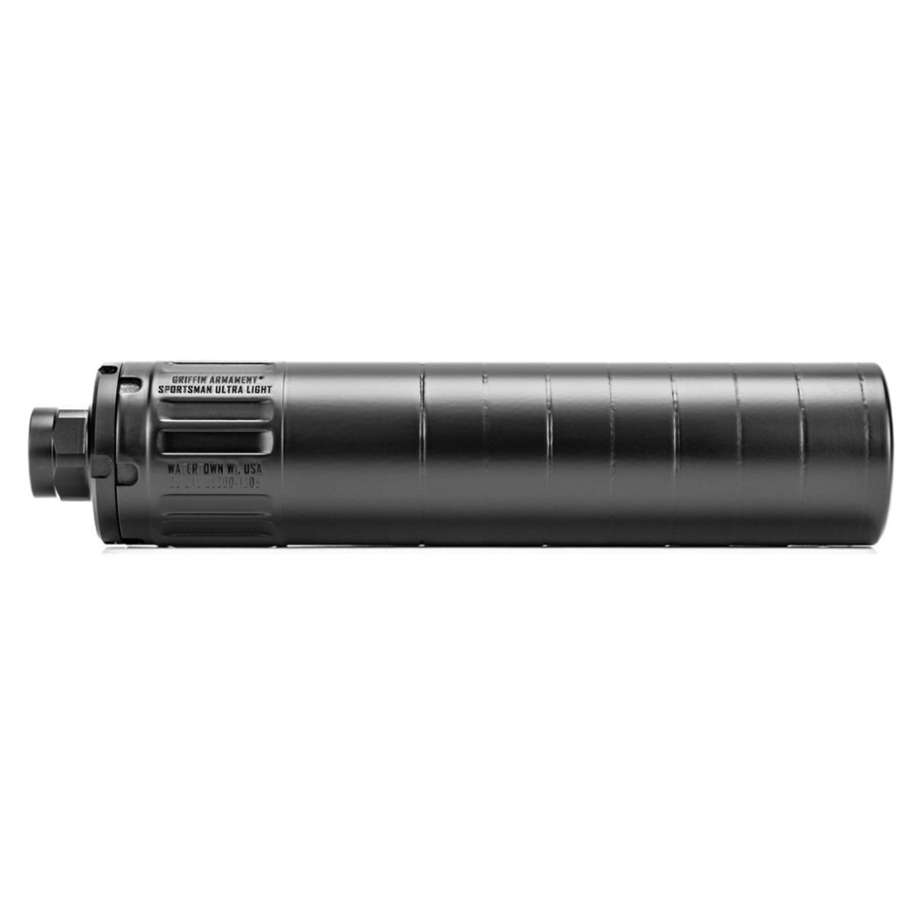 NFAGRIGASUL300HD-W_1 | ATFirearms Griffin Armament Sportsman Ultra Light HD .30 cal suppressor 6.09 in Cerakote black