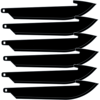 OUTDOOR EDGE 3.5" REPLACEMENT - BLADES 6-PACK BLACK BLADES