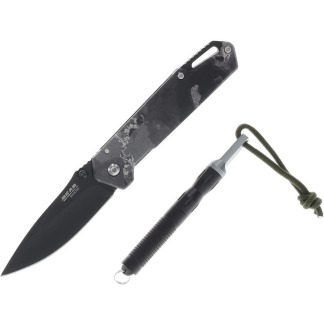 Bear & Son Edge Folding Knife 3-1/2" Drop Point Blade Truetimber Midnight Camo