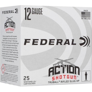 Federal Action Shotgun Truball Slug Shotshells 12ga 2-3/4" 438gr 1300 fps Slug 25/ct
