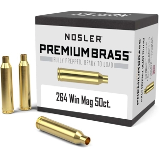 Nosler Unprimed Brass Rifle Cartridge Cases .264 Win Mag 50/ct
