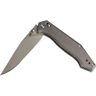 Schrade Turnkey Pivot Folding Knife 3-2/5" Drop Point Blade Grey