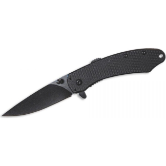 ABKT Elite Ember Folding Knife 2-3/4" Drop Point Blade Black