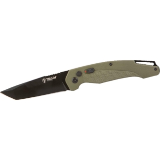 Telum Titan Tactical Automatic Folding Knife 4" Tanto Blade OD Green