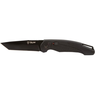 Telum Titan Tactical Automatic Folding Knife 4" Tanto Blade Black