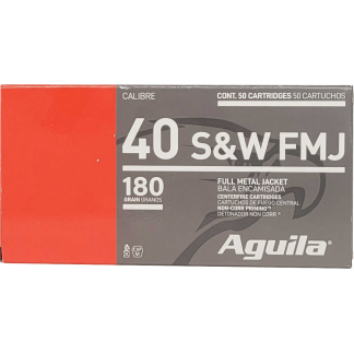 Aguila Ammunition .40 S&W Handgun Ammo - 180 Grain | FMJ Flat Nose | 50rd Box