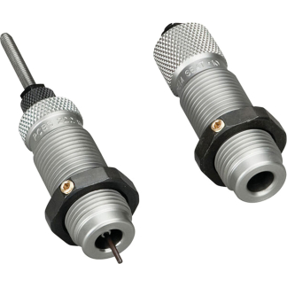 Two silver metal circular connectors with knurled grips and hex nuts, one showing an exposed pin, used for electrical cable connections.